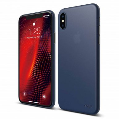 Elago Inner Core Case - тънък полипропиленов кейс (0.3 mm) за iPhone XS (тъмносин)