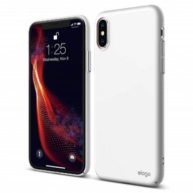 Elago Slim Fit Case - качествен поликарбонатов кейс за iPhone XS (бял)