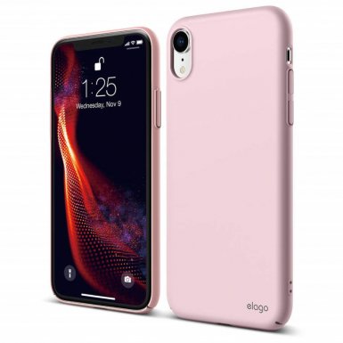 Elago Slim Fit Case - качествен поликарбонатов кейс за iPhone XR (розов)