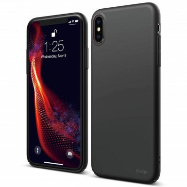 Elago Slim Fit Case - качествен поликарбонатов кейс за iPhone XS Max (черен-мат)