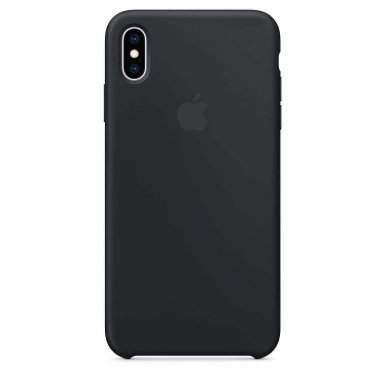 Apple Silicone Case - оригинален силиконов кейс за iPhone XS Max (черен)