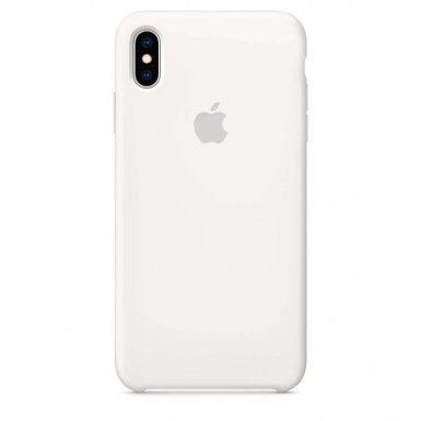 Apple Silicone Case - оригинален силиконов кейс за iPhone XS Max (бял)