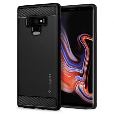 Spigen Rugged Armor Case - термополиуретанов калъф с най-висока степен на защита за Samung Galaxy Note 9 (черен-мат)