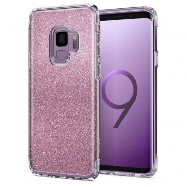 Spigen Slim Armor Glitter Case - хибриден кейс с най-висока степен на защита за Samsung Galaxy S9 (розов)
