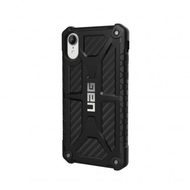 Urban Armor Gear Monarch Case - удароустойчив хибриден кейс за iPhone XR (черен-карбон)