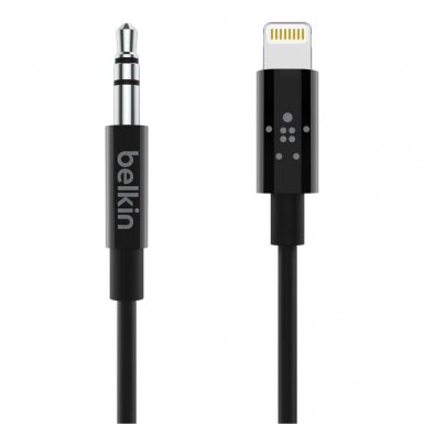 Belkin Lightning to 3.5mm Cable - сертифициран аудио кабел от Lightning към 3.5 мм. (1.8м) (черен)