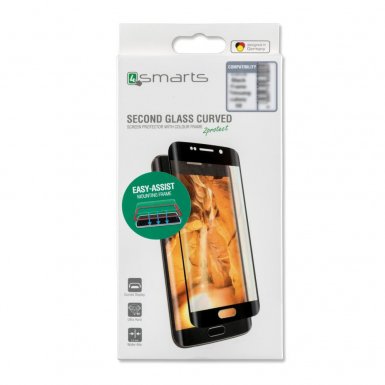 4smarts Second Glass Curved Easy-Assist - калено стъклено покритие с рамка за поставяне iPhone XS Max (прозрачен-черен)