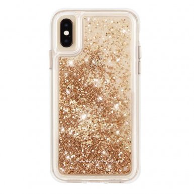 CaseMate Waterfall Glow Case - дизайнерски кейс с висока защита за Apple iPhone XS Max (златист)