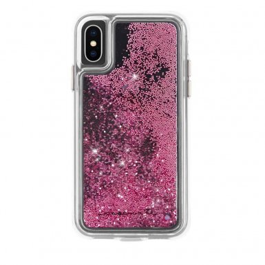 CaseMate Waterfall Glow Case - дизайнерски кейс с висока защита за Apple iPhone XS, iPhone X (розово злато)