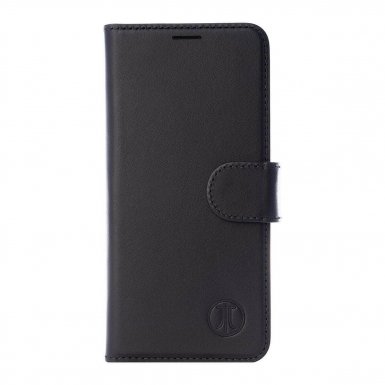 JT Berlin BookCase Kreuzberg Case - хоризонтален кожен (естествена кожа) калъф тип портфейл за iPhone XS Max (черен)