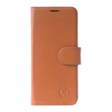 JT Berlin BookCase Kreuzberg Case - хоризонтален кожен (естествена кожа) калъф тип портфейл за iPhone XS Max (кафяв)
