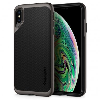 Spigen Neo Hybrid Case - хибриден кейс с висока степен на защита за iPhone XS Max (тъмносив) 