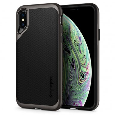 Spigen Neo Hybrid Case - хибриден кейс с висока степен на защита за iPhone XS, iPhone X (черен-сив) 