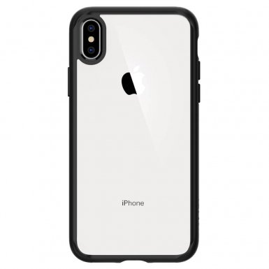 Spigen Ultra Hybrid Case - хибриден кейс с висока степен на защита за iPhone XS Max (черен-прозрачен)