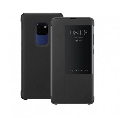 Huawei C-Hima Smart View Flip Cover - оригинален кожен калъф за Huawei Mate 20 (черен)
