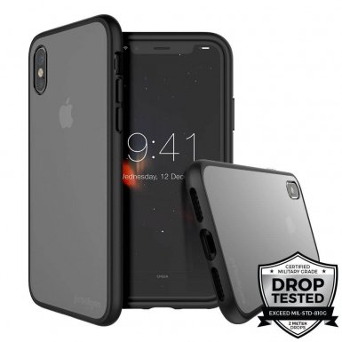 Prodigee Safetee Slim Case - хибриден кейс с висока степен на защита за iPhone XS, iPhone X (черен)