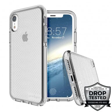 Prodigee Safetee Slim Case - хибриден кейс с висока степен на защита за iPhone XR (сребрист)