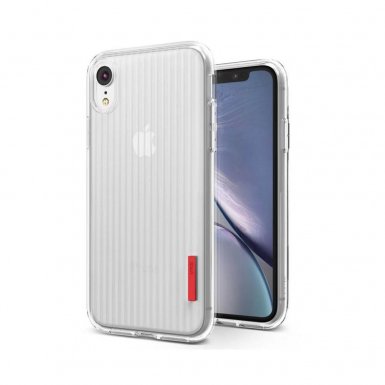 Verus Crystal Fit Label Case - удароустойчив силиконов (TPU) калъф за iPhone XR (прозрачен)