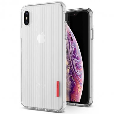 Verus Crystal Fit Label Case - удароустойчив силиконов (TPU) калъф за iPhone XS Max (прозрачен)