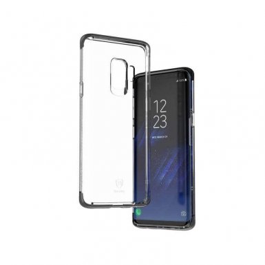 Baseus Armor Case - силиконов TPU калъф с най-висока степен на защита за Samung Galaxy S9 (прозрачен-черен)
