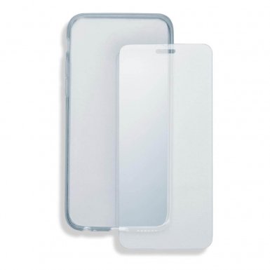 4smarts 360° Protection Set - тънък силиконов кейс и стъклено защитно покритие за дисплея на Huawei P smart Plus, Nova 3i (прозрачен)