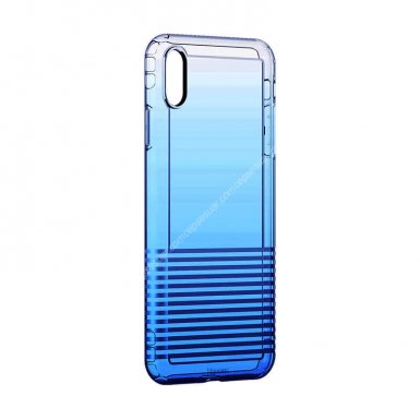 Baseus Colorful Airbag Protection Case - силиконов (TPU) калъф за iPhone XS, iPhone X (син)