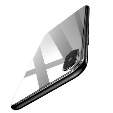 Baseus Back Glass Film - калено стъклено защитно покритие за задната част на iPhone X (бял)