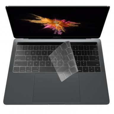 ZKY Keyboard Cover - силиконов протектор за клавиатурата на MacBook Pro with Touch Bar (прозрачен-мат) (bulk)