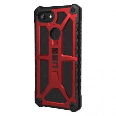 Urban Armor Gear Monarch Case - удароустойчив хибриден кейс за Google Pixel 3 XL (черен-червен)