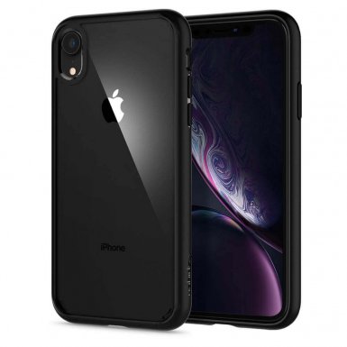 Spigen Ultra Hybrid Case - хибриден кейс с висока степен на защита за iPhone XR (черен-прозрачен)