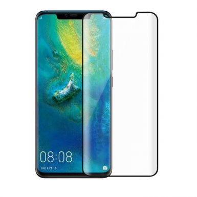 Premium Full Glue 5D Tempered Glass - обхващащо и ръбовете стъклено защитно покритие за дисплея на Huawei Mate 20 Pro (черен)