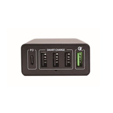4smarts Mains Charging Station VoltPlug Power Delivery & QC3.0 60W - захранване с 4хUSB изхода и USB-C изход (черен)