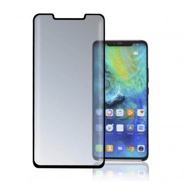 4smarts Second Glass Colour Frame Case Friendly - калено стъклено защитно покритие с извити ръбове за Huawei Mate 20 Pro (черен-прозрачен)