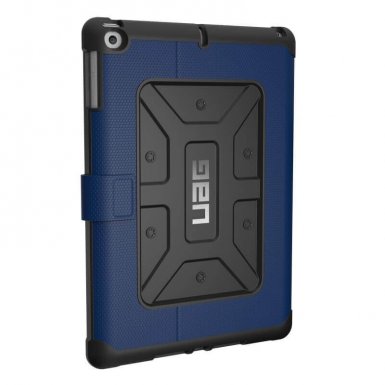 Urban Armor Gear Metropolis Folio Case - удароустойчив хибриден кейс от най-висок клас за iPad 5 (2017), iPad 6 (2018) (син-черен)