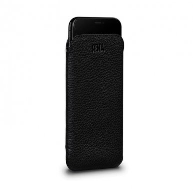 SENA UltraSlim Classic Pouch - кожен калъф (естествена кожа, ръчна изработка) за iPhone XR (черен)