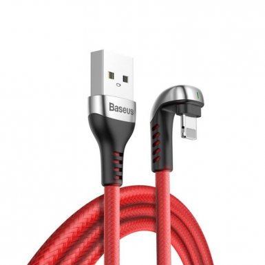 Baseus U-Shaped Mobile Game Cable - Lightning USB кабел за iPhone, iPad и iPod с Lightning (200 см) (червен)