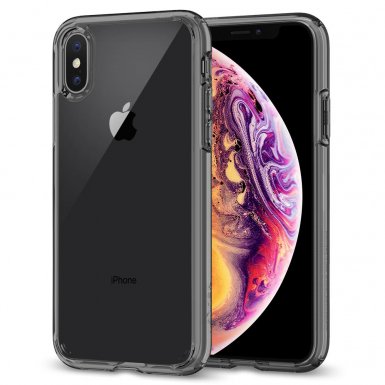 Spigen Ultra Hybrid Case - хибриден кейс с висока степен на защита за iPhone XS, iPhone X (сив)