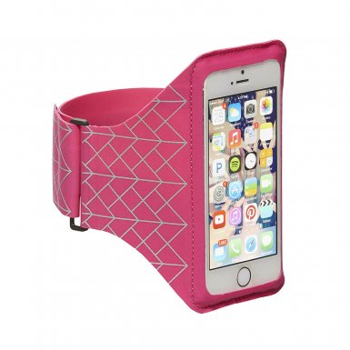 STM Sports Armband - неопренов спортен калъф за ръка за iPhone 5S, iPhone 5, iPhone 5C, iPhone SE (розов)