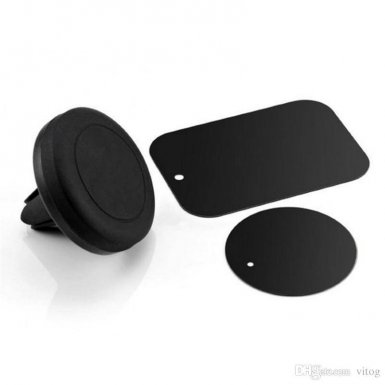 Magnetic Round Air Vent Holder - магнитна поставка за радиатора на кола за смартфони (черен)