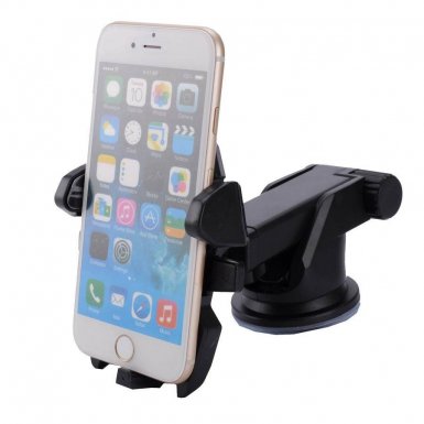 Long Neck One Touch Car Mount - разтягаща се поставка за кола и гладки повърхности за смартфони до 8.1 см. ширина