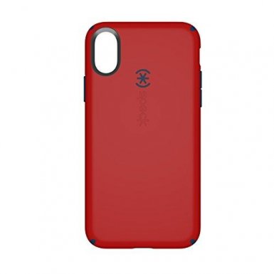 Speck CandyShell Grip Case - хибриден кейс с висока степен на защита за iPhone XS, iPhone X (червен-черен)