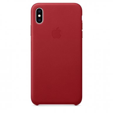 Apple iPhone Leather Case - оригинален кожен кейс (естествена кожа) за iPhone XS (червен)