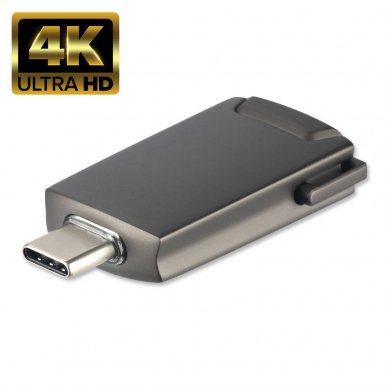 4smarts Adapter USB-C to HDMI - адаптер с поддръжка на 4K за свързване от USB-C към HDMI (тъмносив)