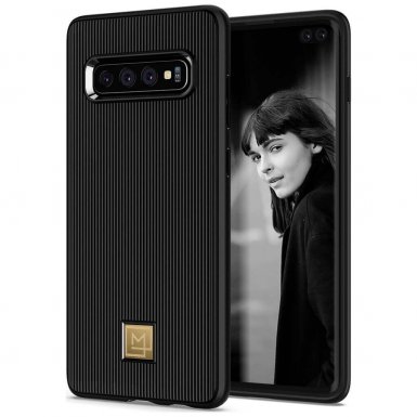 Spigen La Manon Classy Case - дизайнерски силиконов (TPU) кейс за Samsung Galaxy S10 Plus (черен) 