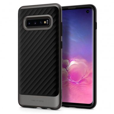 Spigen Neo Hybrid Case - хибриден кейс с висока степен на защита за Samsung Galaxy S10 (тъмносив)