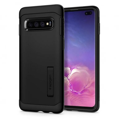 Spigen Slim Armor Case - хибриден кейс с най-висока степен на защита за Samsung Galaxy S10 Plus (черен)
