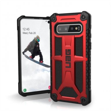 Urban Armor Gear Monarch - удароустойчив хибриден кейс за Samsung Galaxy S10 (червен)