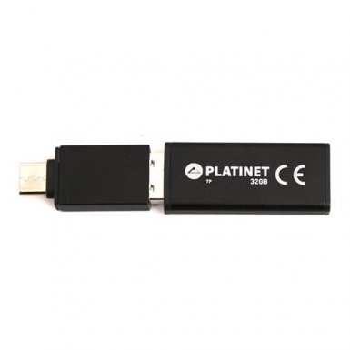 Platinet Pendrive USB 2.0 X-Depo 32GB + USB-C Adapter - флаш памет 32GB с USB-C адаптер (черен)