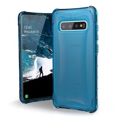 Urban Armor Gear Plyo Case - удароустойчив хибриден кейс за Samsung Galaxy S10 Plus (син)