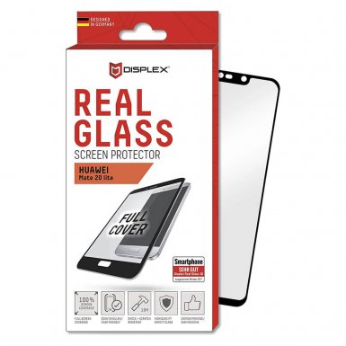 Displex Real Glass 10H Protector 3D Full Cover - калено стъклено защитно покритие за дисплея на Huawei Mate 20 Lite (черен-прозрачен)